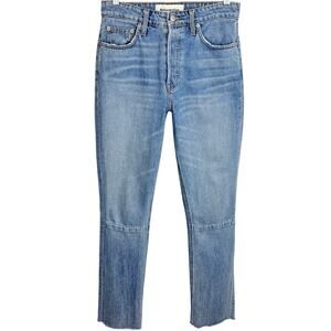 Reformation Womens Straight & Long Denim Jeans Aegean Wash Button Fly Size 26